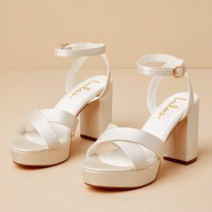 Selah Ivory Ankle Strap Heels